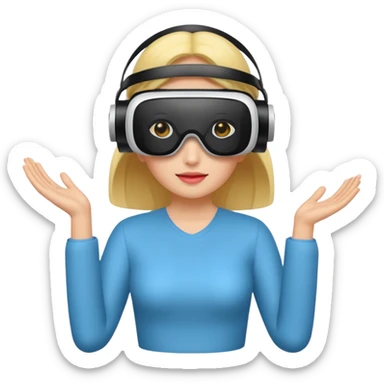 VR wearing woman sticker