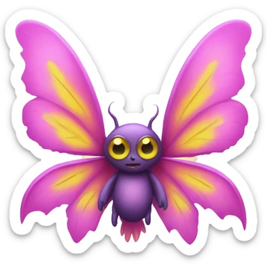 adorable pink and yellow mothman sticker