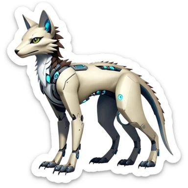 Modern Futuristic Cyborg-Vernid-Sergal-Feline-Trico-species by LiLaiRa full body sticker