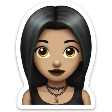 Goth girl with tattoos sticker