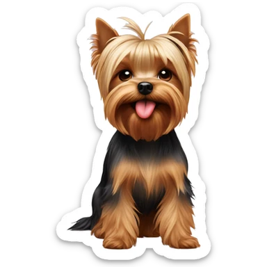 Yorkshire terrier dog sending kiss sticker