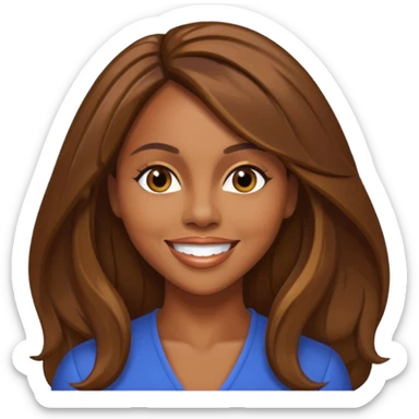 Deborah Cox with long brown hair sticker