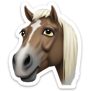 Alazán horse with a white stain in the middle of the face  sticker