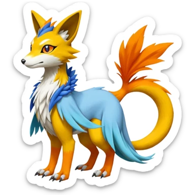 Meloetta-Vernid-Trico-Renamon-Sergal-Pokémon-Digimon-Fakémon-fusion-hybrid-creature sticker