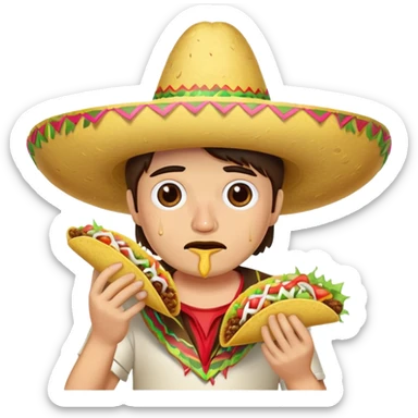 taco eating a taco with someone crying sticker