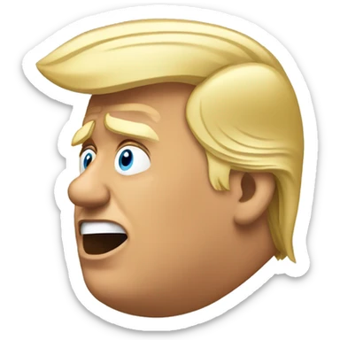Trump losing his hair to a gust of wind sticker