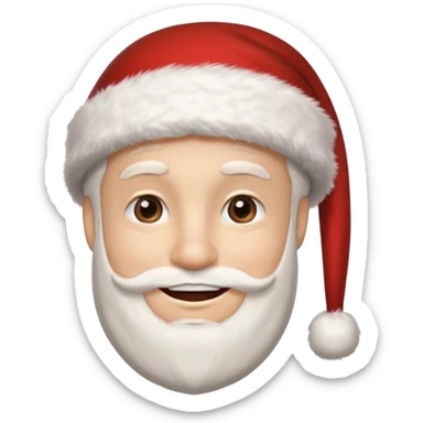 A man smile wearing santa claus hat sticker