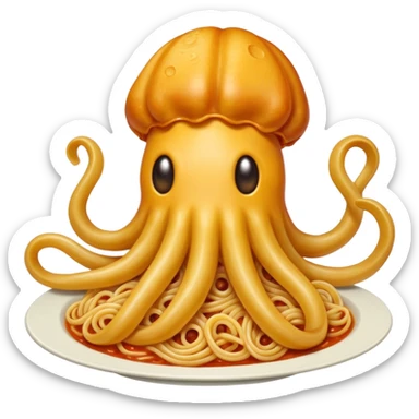 tentacled spaghetti creature  sticker