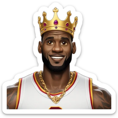 Lebron james wearing a crown sticker
