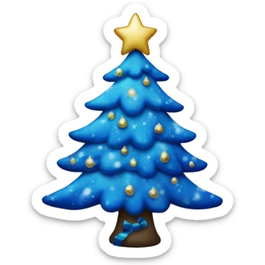 blue christmas tree sticker