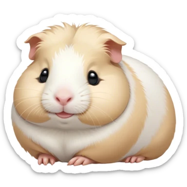 Meme-Worthy Cute Sleeping White Guinea Pig Portrait Emoji, Head resting peacefully with a contented smile, showcasing a delightfully chubby build and a luxuriously soft pure white fur, eyes shut in a serene, cozy nap, Simplified yet hilariously adorable features, highly detailed, glowing with a soft, drowsy light, high shine, relaxed and utterly lovable, stylized with an air of playful laziness, bright and heartwarming, soft glowing outline, capturing the essence of a comically sleepy guinea pig, so meme-worthy it feels like it could instantly become the next viral sensation of adorable slumber! sticker