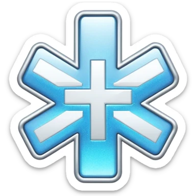 glitter white symbol of hospital sticker
