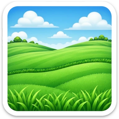 Grass field and blue sky realistically  sticker