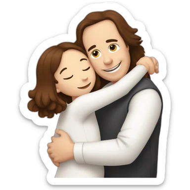 Springer spaniel with man and girl hug sticker