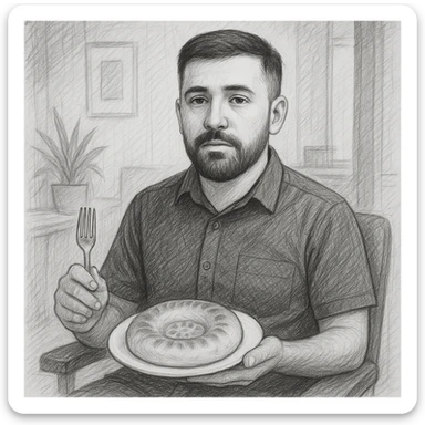 birinchidagi odamni yuziga 2 rasmdagi odamga uxshatib chizib bergin xuddu shunday non yen utirganini sticker