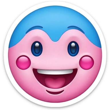 Emoji azul e rosa sticker