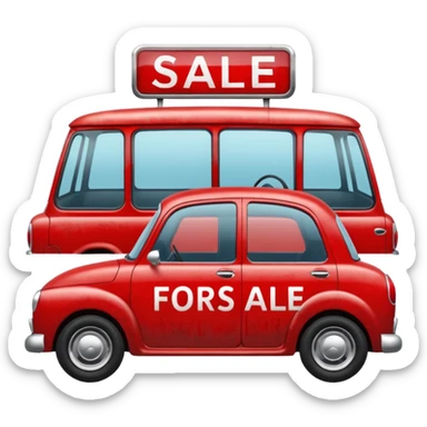 a car with a big capital letters for sale sign painted onto the window sticker