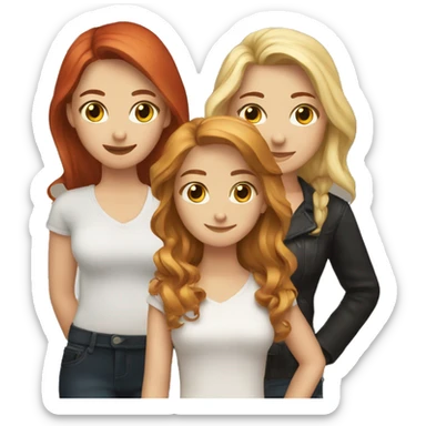3 best friends, one is blonde, another one is brunette and the last one is a redhead sticker