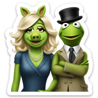 Kermit the frog with miss piggy sticker