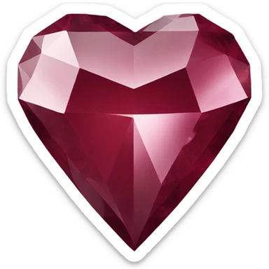 Burgundy heart-shaped diamond sticker