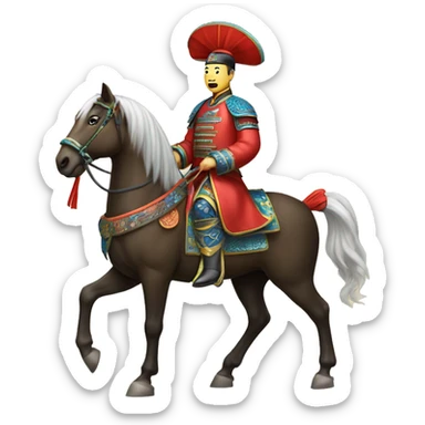 Chinese Qing dynasty general on horse sticker