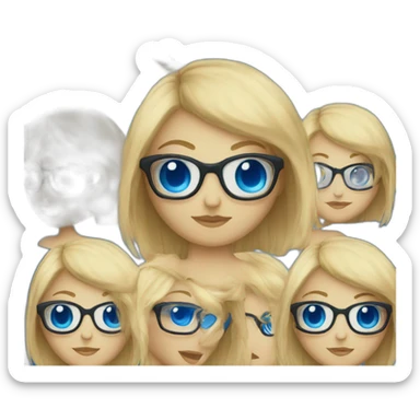 blond-girl-short-hair-and-curtain-fringe-with-blue-eyes-and-glasses sticker