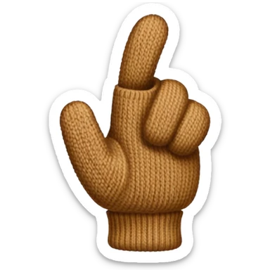 thumbs up fist in brown knit mitten sticker