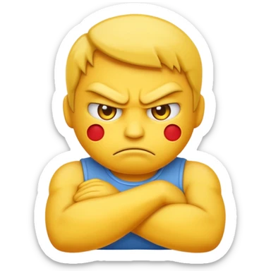 Angry emoji with crossed arms sticker