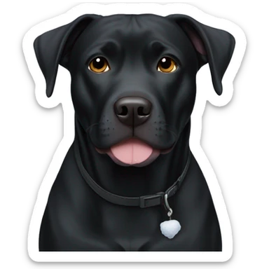 all black pitbull lab mix in winter sticker