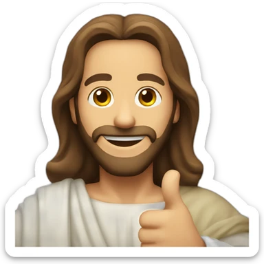 Jesus christ smiling thumbs up sticker