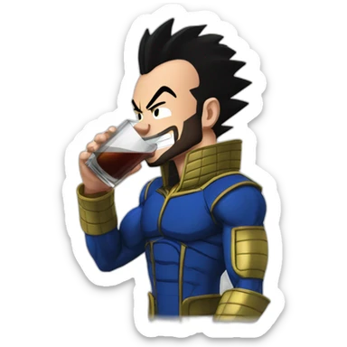 vegeta drinking hennesy sticker