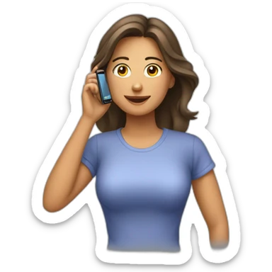 hermosa mujer hablando por celular sticker