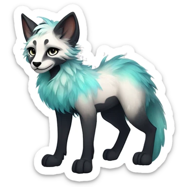 Cool cute Kawaii edgy fantasy animal sparkle fursona Fionbri by griffsnuff & LiLaiRa & Falvie full body sticker