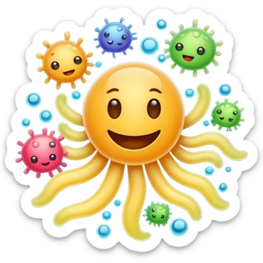Happy bacteria sticker