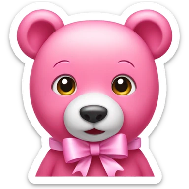 pink bear with bow sticker