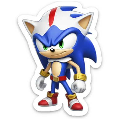 Sonic the hedgehog in an assassin's outfit sticker