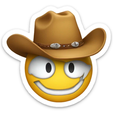 smiley face mewing with cowboy hat sticker