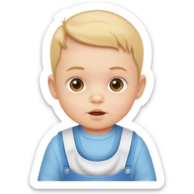 baby with bib sticker