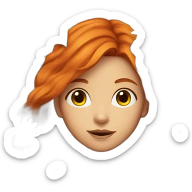 red-haired girl with a sunflowers sticker