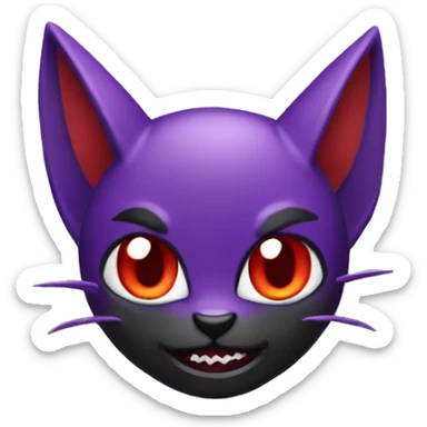 Black punk red purple bat-cat Pokémon sticker