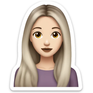 Beautiful young woman,Black and brown hair,long hair,White skin,oval face,big eyes,Blackeyes,Mauve Lips,Chinese  sticker