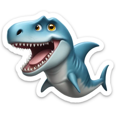 Dinosaur and shark hybrid sticker