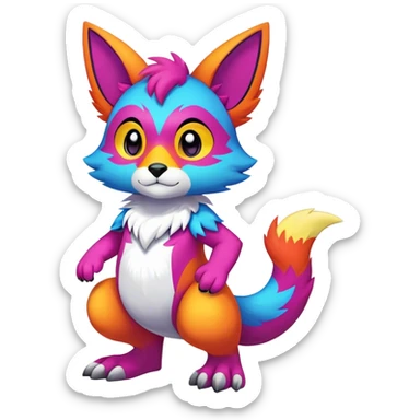 colorful anthro fursona Fakemon sticker
