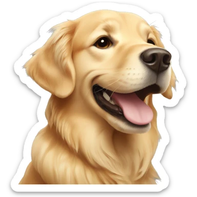 Golden retriever smiling  sticker