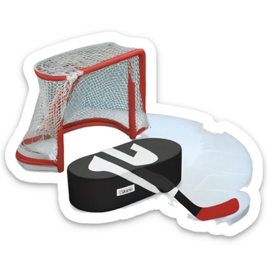 Hockey puck going in the net sticker