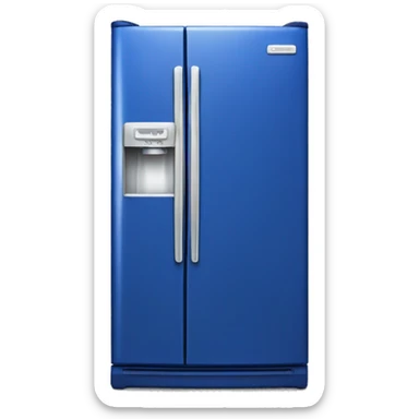 Realistic cobalt blue fridge isolated.  sticker
