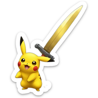 Pikachu avec une épée sticker