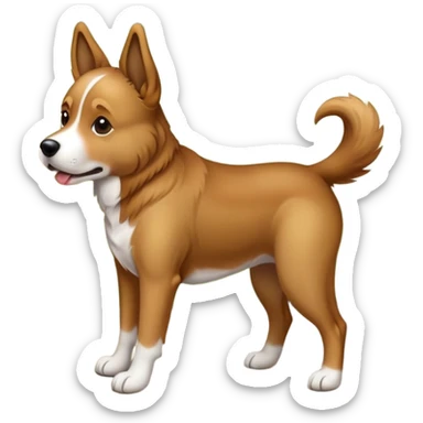 Dog peeing with his hind leg raised sticker