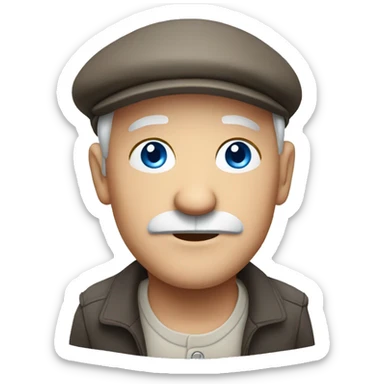 old man with flat cap AND BLUE EYES sticker