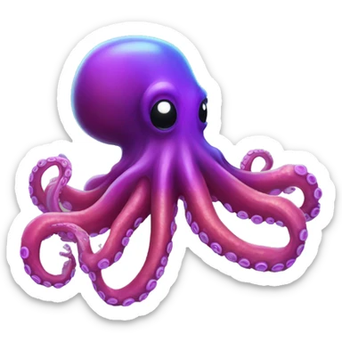 Neon paint splotched big octopus  sticker